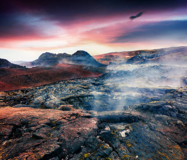 istock Fields of steamy waters in the Krafla volcano 689524426