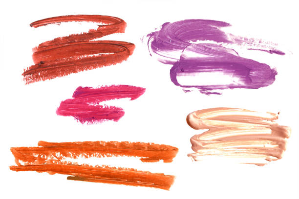 istock Collection of smudged lipsticks isolated on white 689533950
