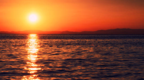 istock Beautiful sunset in Halkidiki, Athos, Greece 689540606