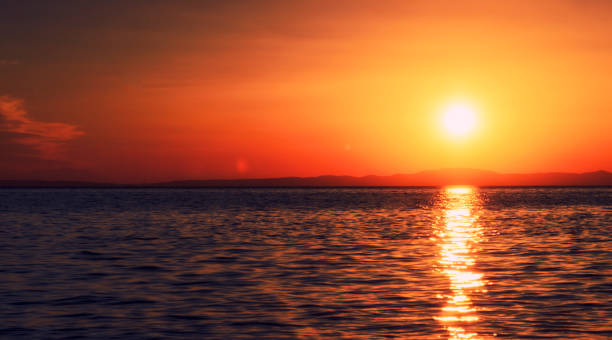 istock Beautiful sunset in Halkidiki, Athos, Greece 689540608