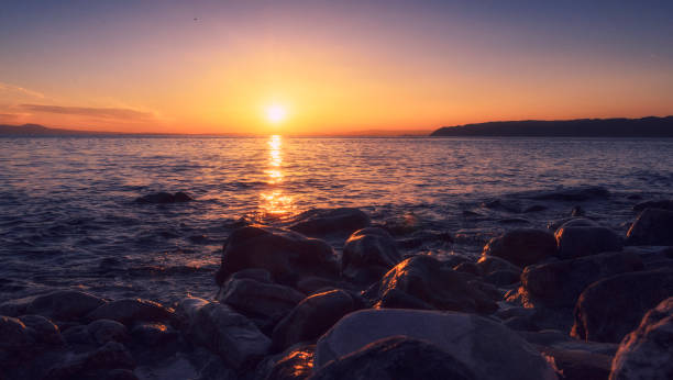 istock Beautiful sunset in Halkidiki, Athos, Greece 689540702
