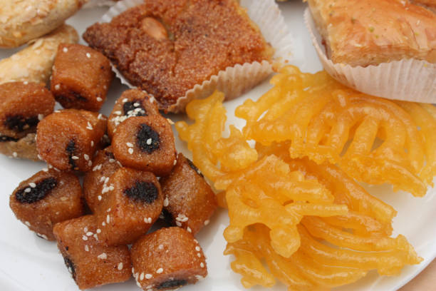 Oriental pastry Ramadan festival  - Honey cakes with almond semolina and dates