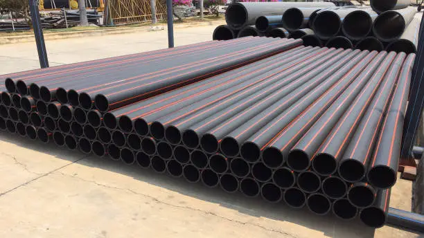 Photo of Pile of HDPE Pipes