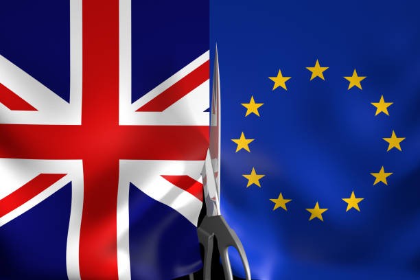 istock Brexit concept for United Kingdom exiting the European Union, 3D rendering 689558202