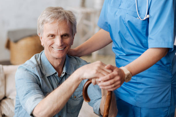 istock Charismatic positive gentleman recovering at home 689560982