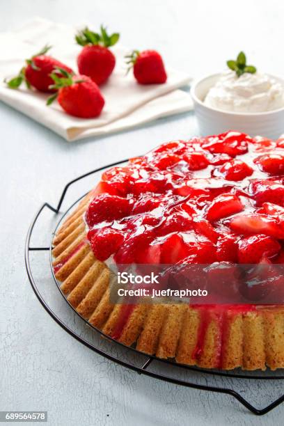 Strawberry Cake Stock Photo - Download Image Now - Biology, Cookie, Germany