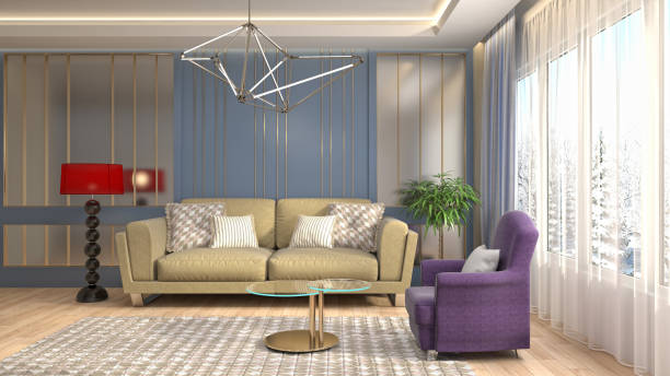 istock Interior living room. 3d illustration 689585966