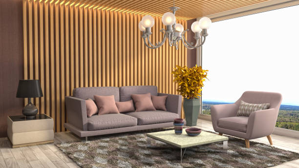 istock Interior living room. 3d illustration 689586036