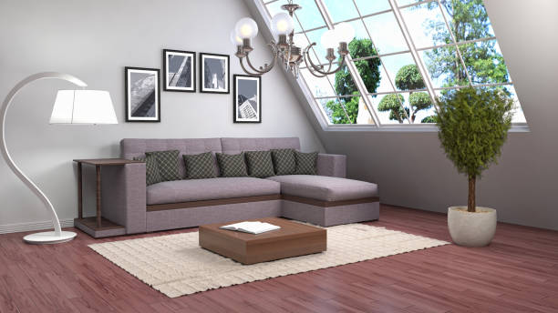 istock Interior living room. 3d illustration 689586234