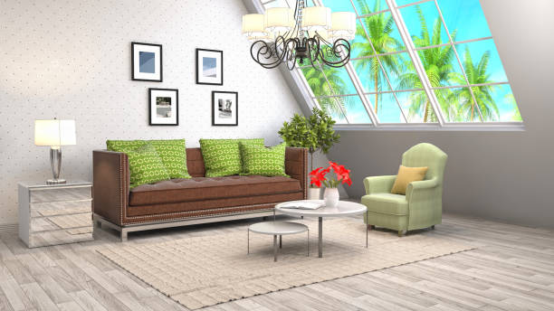 istock Interior living room. 3d illustration 689586238