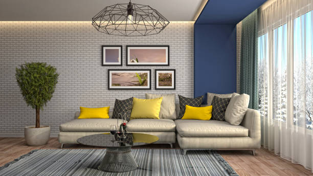 Interior living room. 3d illustration
