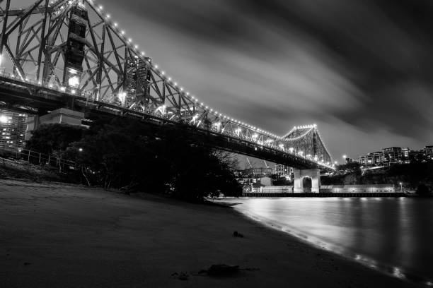 istock Story Bridge in Brisbane. Black and White 689599312