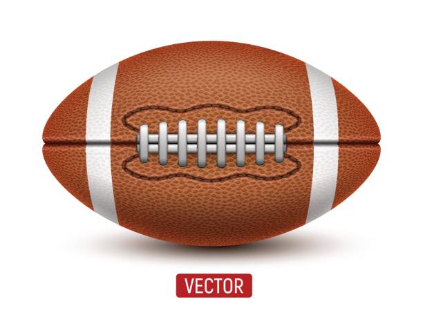 Vector American Football or Rugby ball isolated over a white background. Vector American Football ball on a white background. Realistic illustration. Rugby sport. lace up stock illustrations