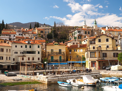 Volosko fishing village near Opatija, Croatia, popular touristic destination.