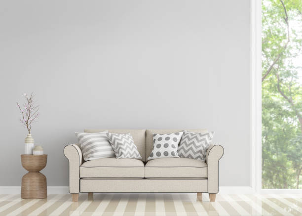 istock Modern vintage living room 3d rendering image 689608720