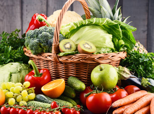 istock Assorted raw organic vegetables and fruits 689612868