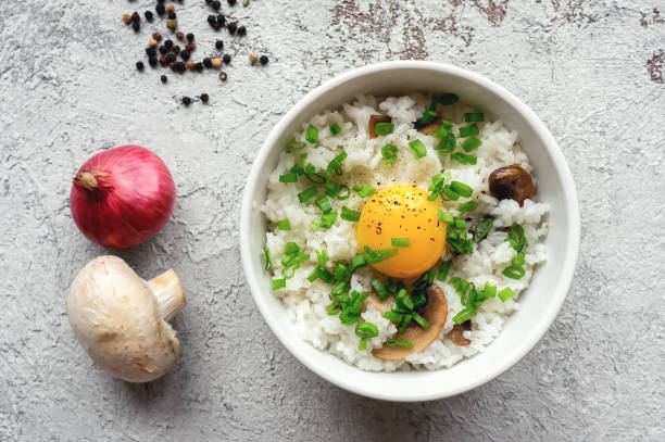 istock Traditional Japanese breakfast food - Tamago Kake Gohan. 689613156