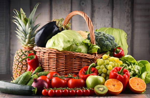 istock Assorted raw organic vegetables and fruits 689613220