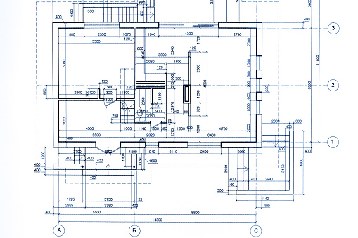 house plan blueprint. technical drawing. part of architectural project.