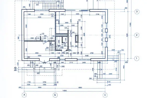 house plan blueprint. technical drawing. part of architectural project.