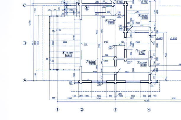 part of blueprint floor plan. architectural drawing background. part of blueprint floor plan. technical drawing background. floor plan blueprint stock pictures, royalty-free photos & images
