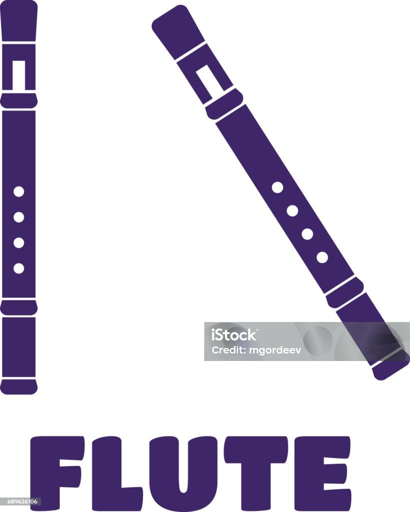 Classical Flute Isolated On White Background Vector Stock Illustration ...