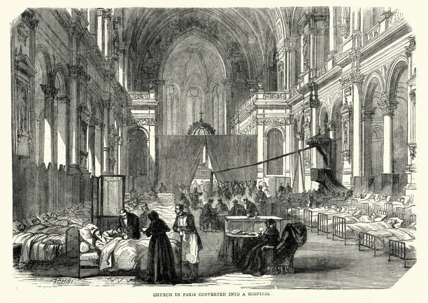 istock Franco Prussian War Paris church serving as a hospital 689626588