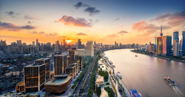istock Panoramic skyline of Shanghai 689633592
