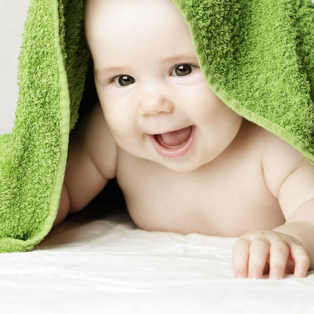 istock Cute baby, face closeup 689639574