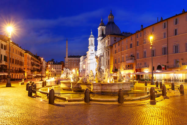 istock Piazza Navona Square at night, Rome, Italy 689639684