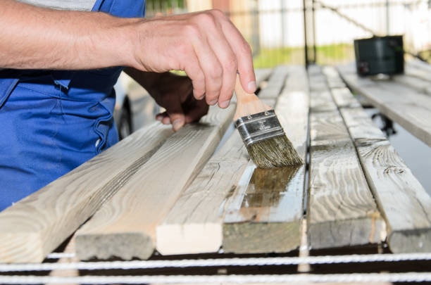 istock Painting wood for fence 689643776