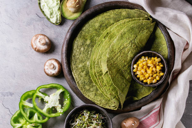 Green spinach tortilla