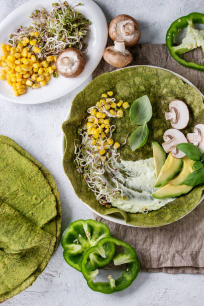 Green spinach tortilla