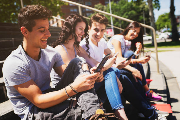istock Young people and social media 689659252