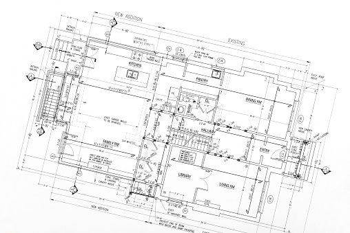 blueprint showing proposed house first floor renovation