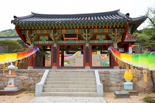 This famous Buddhist temple, it is among the five most ancient temples in Korea. It was built about 1,300 years ago. The temple is named \
