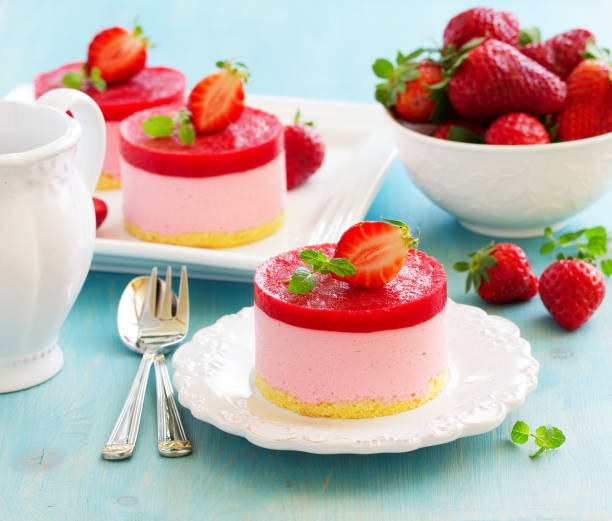 istock Strawberry cake with berry jelly. 689681172