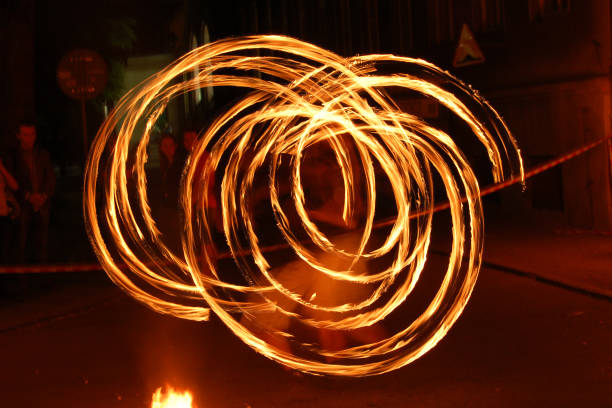 istock Street fire show with ropes and liquid fuel 689681184