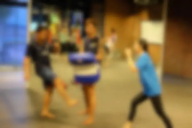 Abstract blur Thai boxing training in the gym (Muay-Thai)