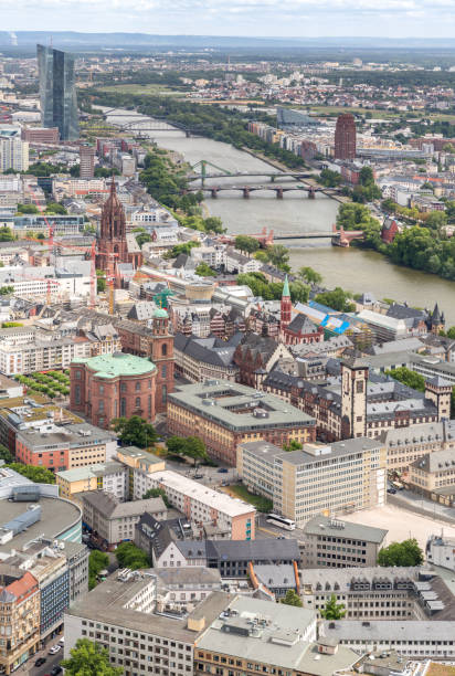 istock Frankfurt Germany aerial view 689687476
