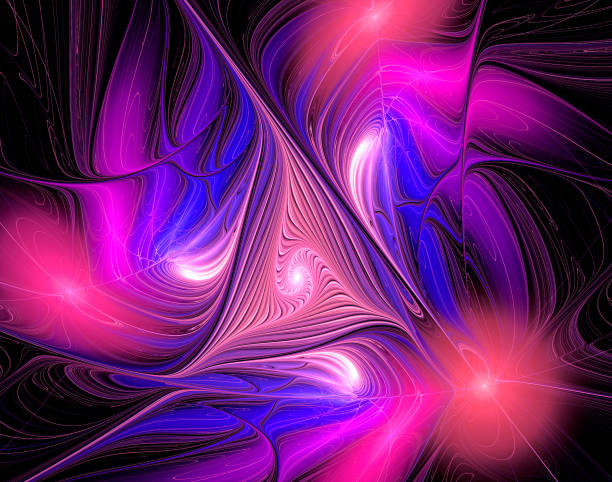 istock Abstract illustration of a fractal pattern on black background 689691328