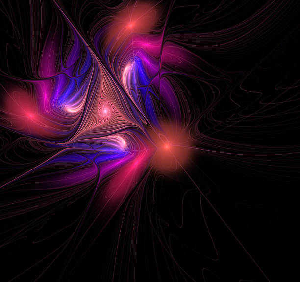 istock Abstract illustration of a fractal pattern on black background 689691330