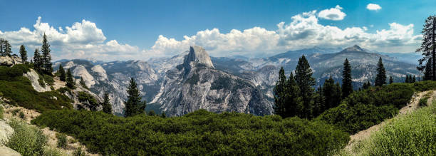 Half Dome, Yosemite National Park, USA Panorama view of Half Dome natural landmark stock pictures, royalty-free photos & images