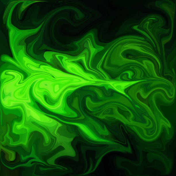 istock Green Digital Acrylic Color Swirl Or Similar Marble Twist 689695548