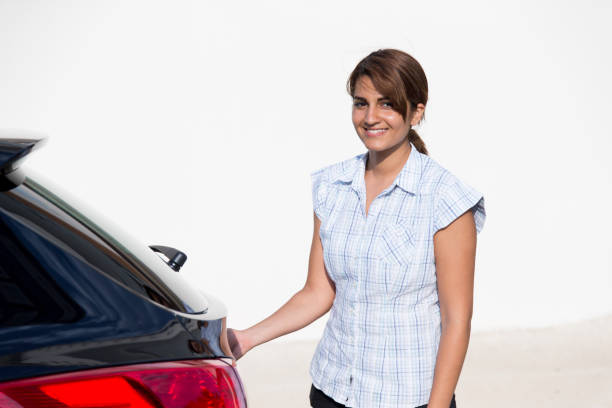 istock Girl repairs the car 689698054