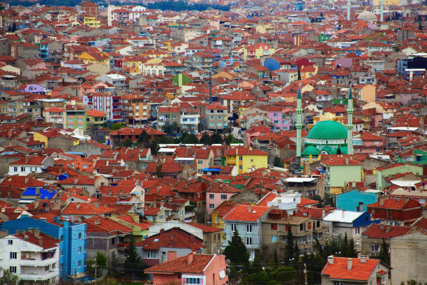 Colorful pattern from houses and roofs