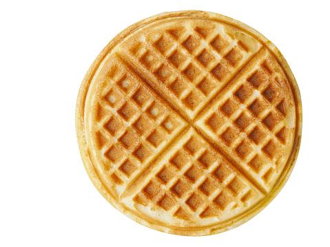 close up of plain belgium american waffles isolated
