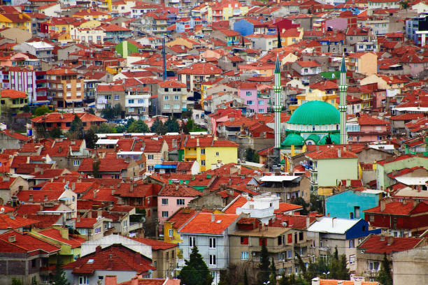 Colorful pattern from houses and roofs