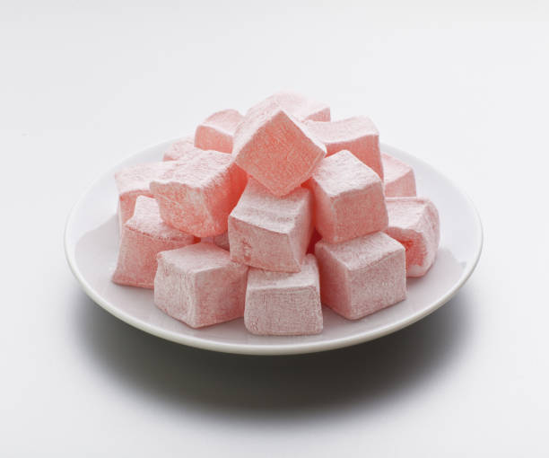 istock Rose Turkish delight in a plate 689709586