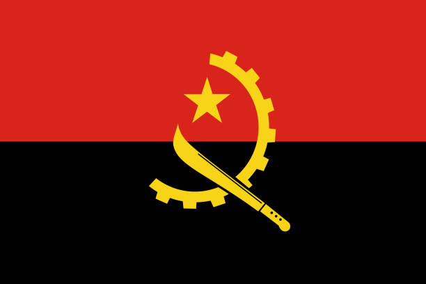 Angolan national flag with Authentic color and scale